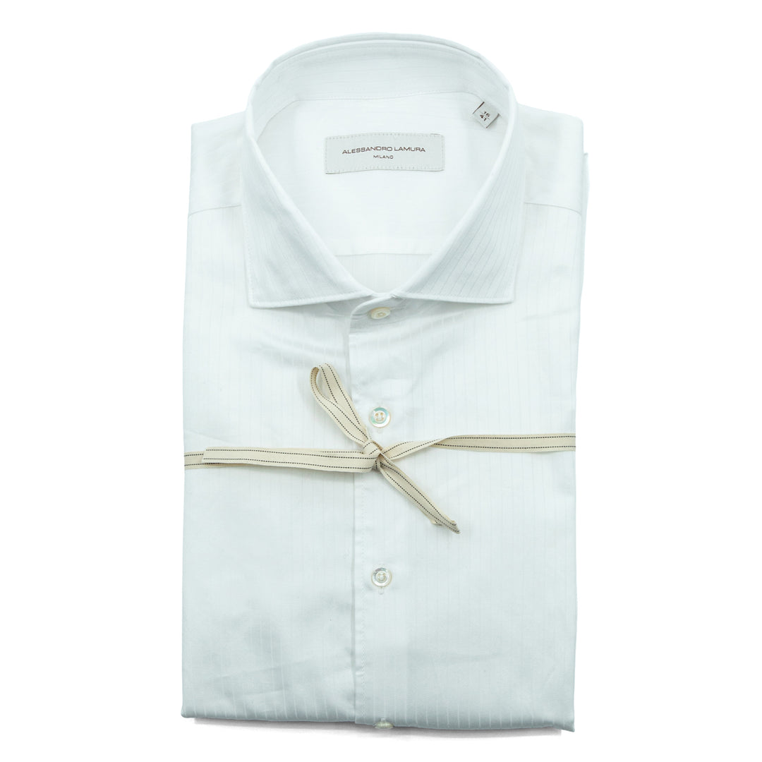 Camicia Bianca a Righe Tone-on-Tone