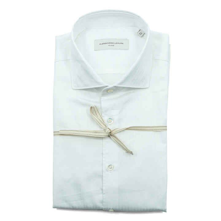 Camicia Bianca a Righe Tone-on-Tone