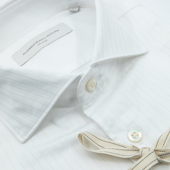 Camicia Bianca a Righe Tone-on-Tone