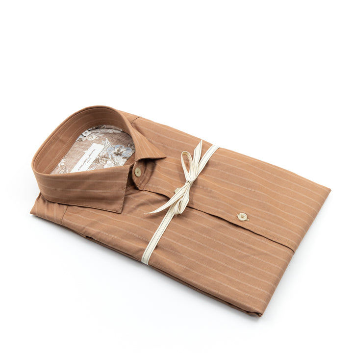 Brown Thin Striped Shirt