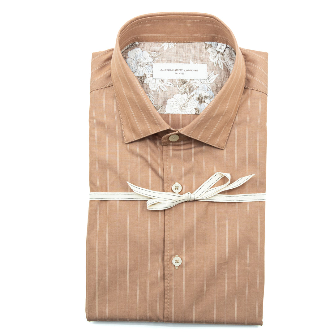 Brown Thin Striped Shirt
