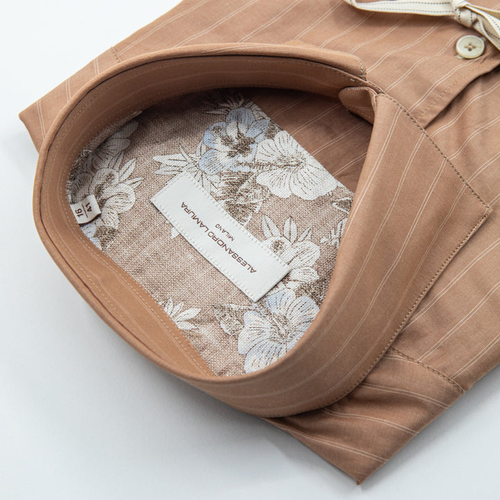 Brown Thin Striped Shirt