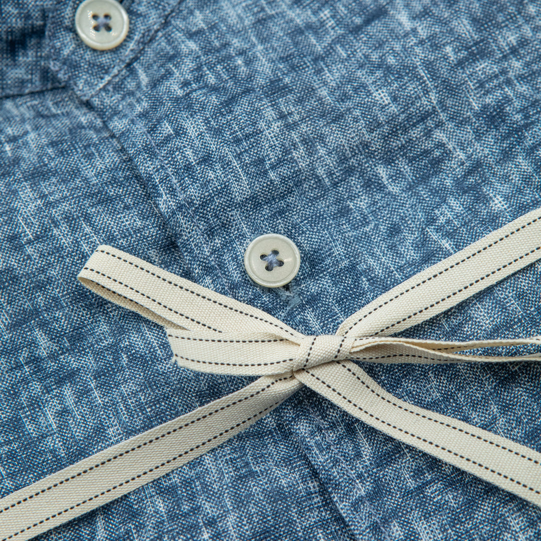 Blue Mandarin Collar Shirt