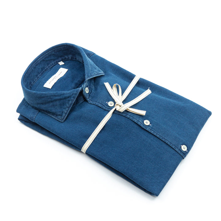 Blue Textured Shirt