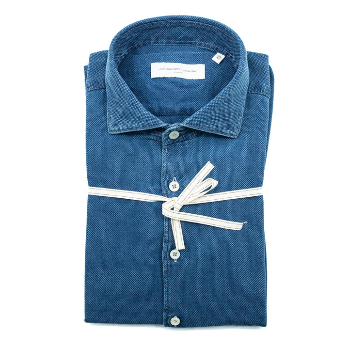 Blue Textured Shirt
