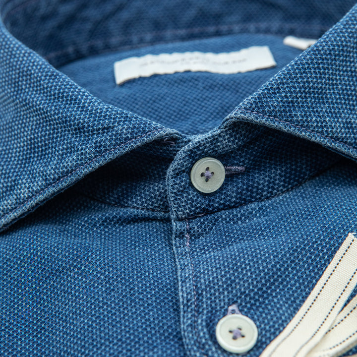 Blue Textured Shirt
