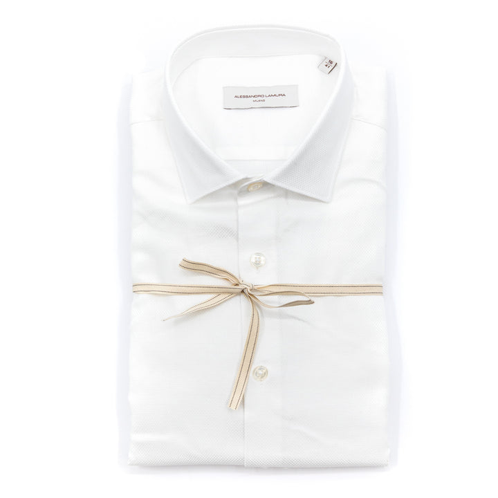 Camicia Tessuto Piqué Bianco Ottico
