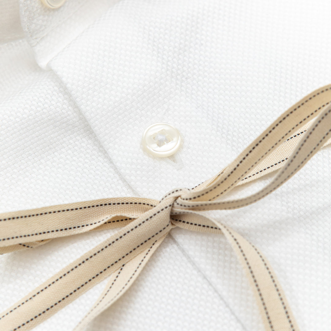 Camicia Tessuto Piqué Bianco Ottico