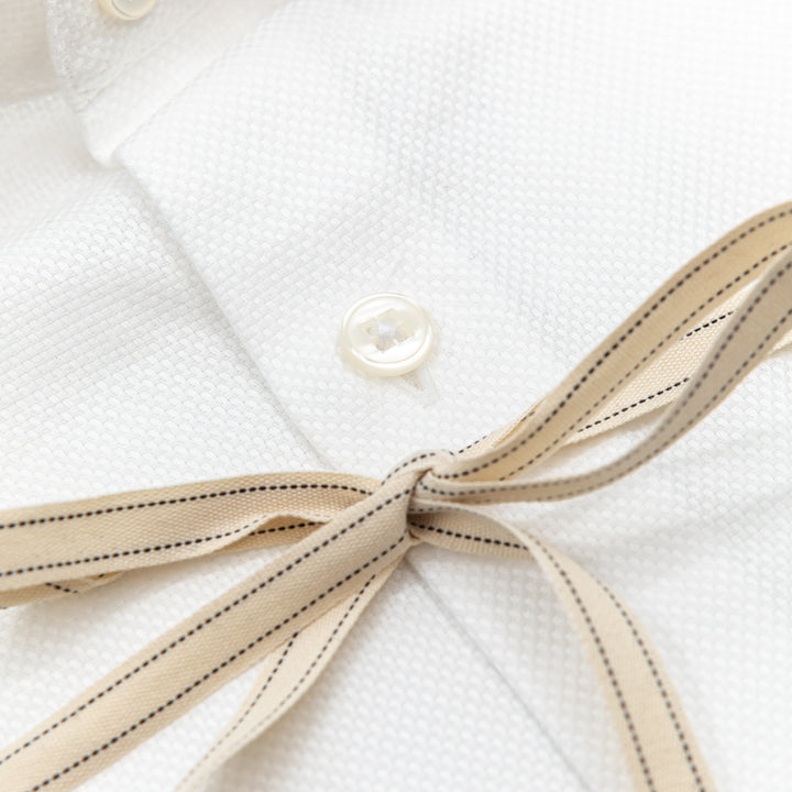 Camicia Tessuto Piqué Bianco Ottico