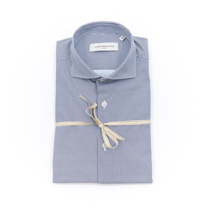 Camicia Micro Fantasia Blu