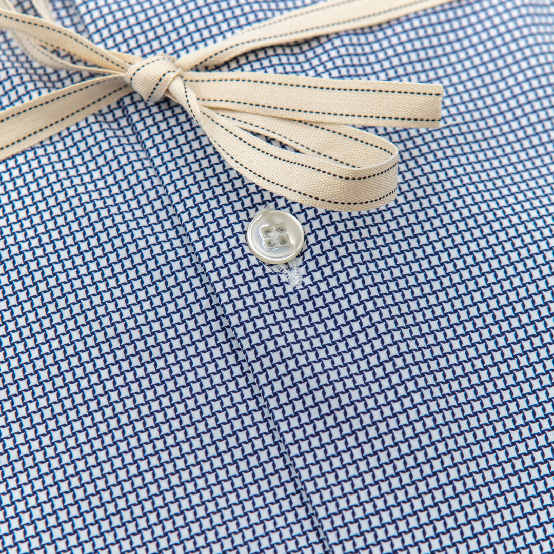 Camicia Micro Fantasia Blu