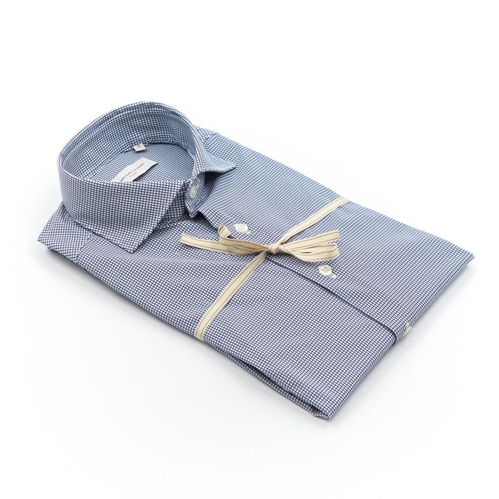 Camicia Micro Fantasia Blu