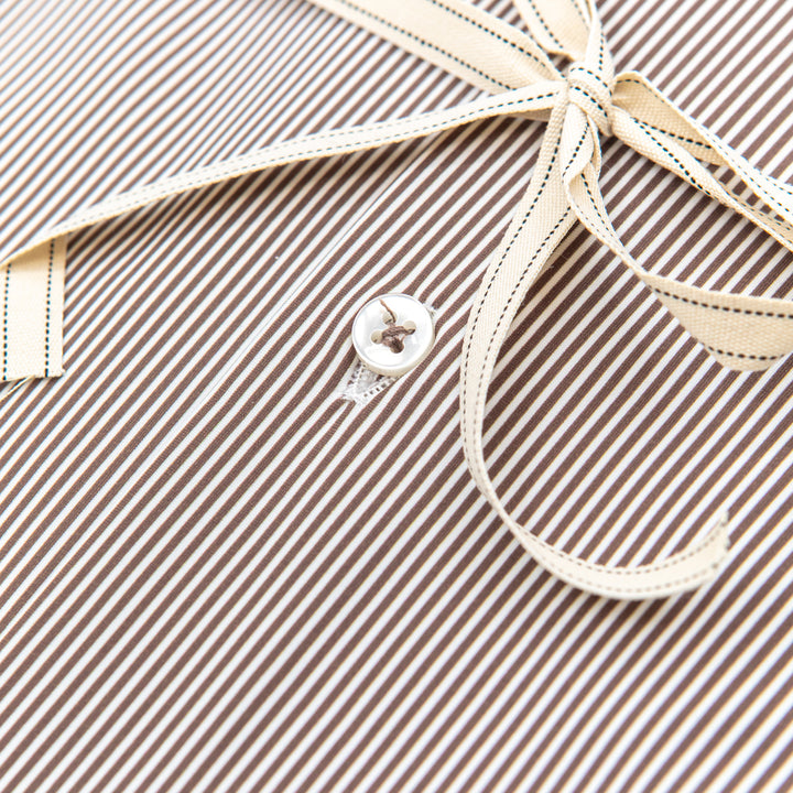 Camicia a Righe Marroni e Bianche