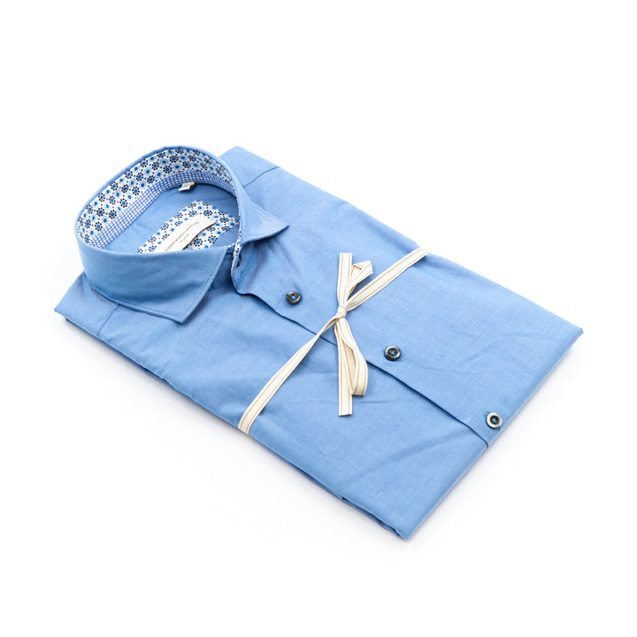 Camicia Azzurra con Interni Fantasia