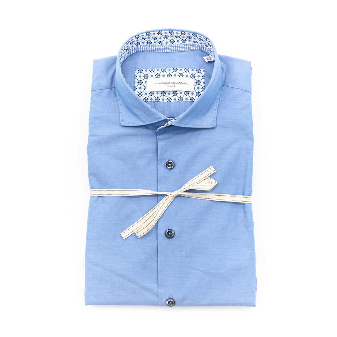 Camicia Azzurra con Interni Fantasia