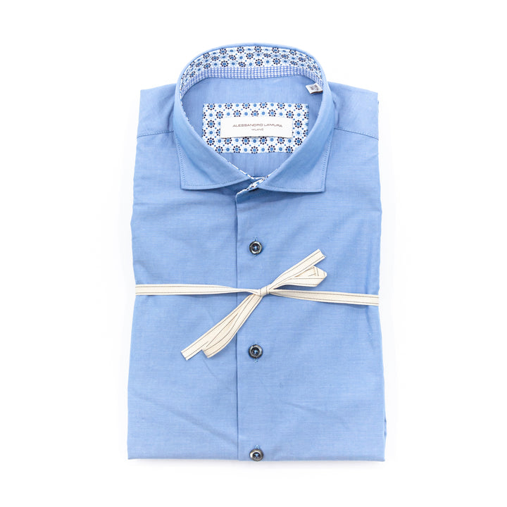 Camicia Azzurra con Interni Fantasia