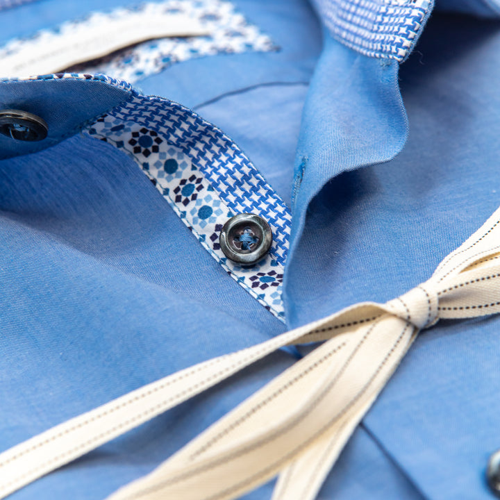 Camicia Azzurra con Interni Fantasia