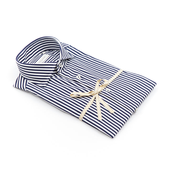 Camicia a Righe Blu Navy e Bianche
