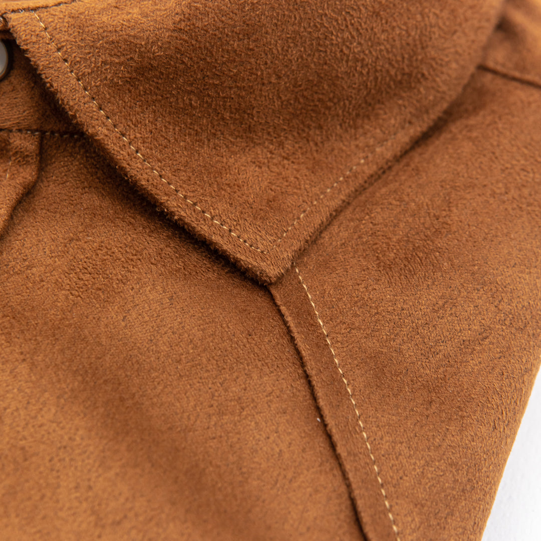 Camicia-Giacca in Suede Caramello