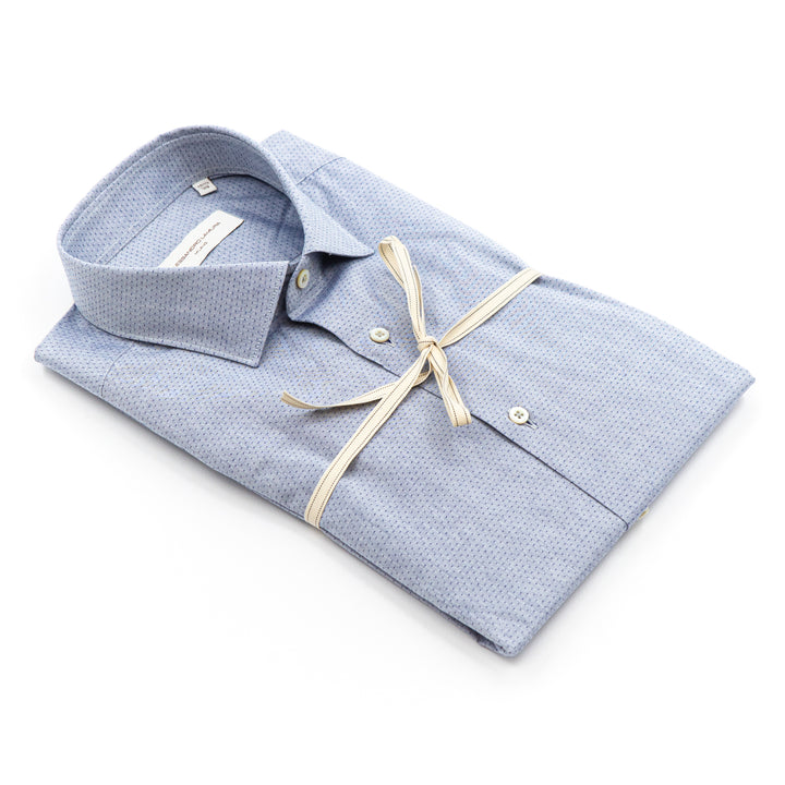 Camicia Azzurra Micro Fantasia