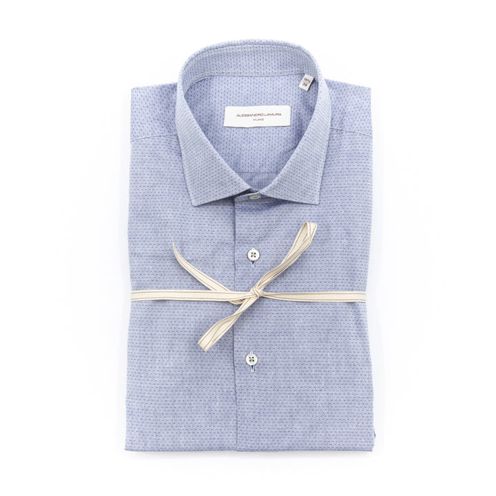 Camicia Azzurra Micro Fantasia