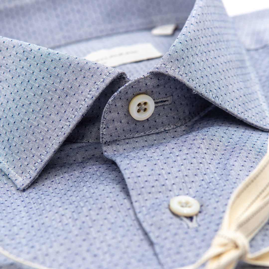 Camicia Azzurra Micro Fantasia