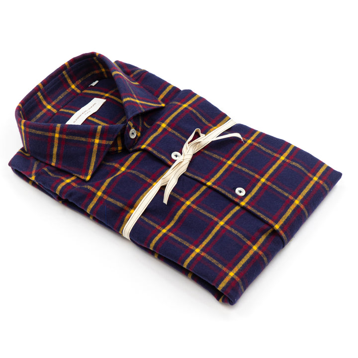 Camicia Scozzese Blu Bordeaux
