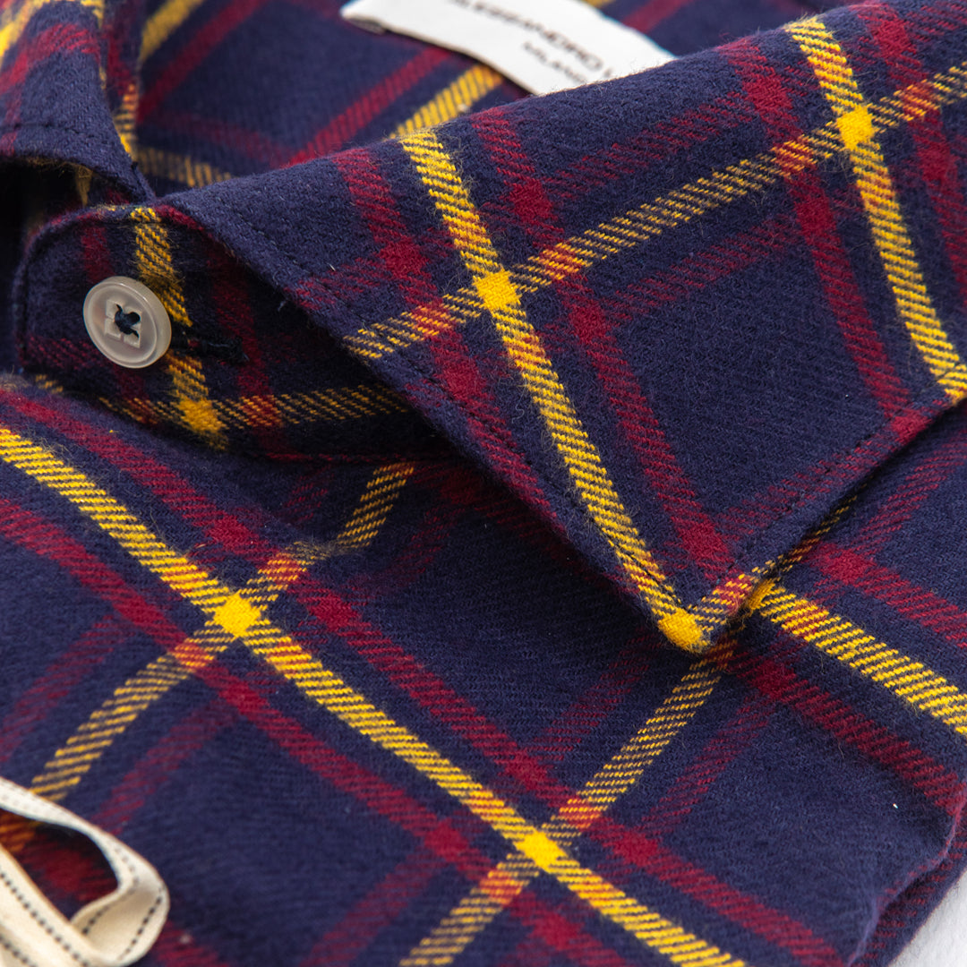 Camicia Scozzese Blu Bordeaux