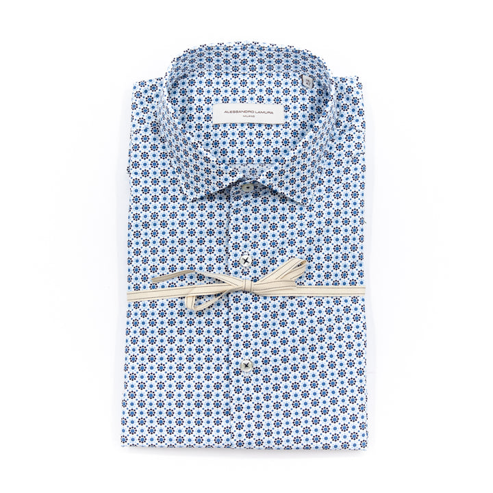 Camicia Fantasia Geometrica Blu