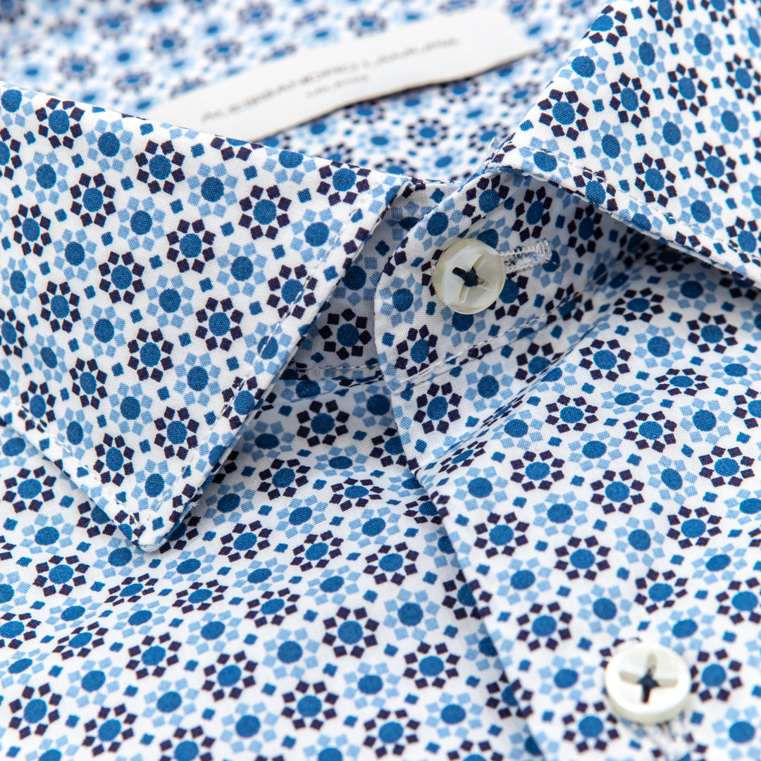 Camicia Fantasia Geometrica Blu