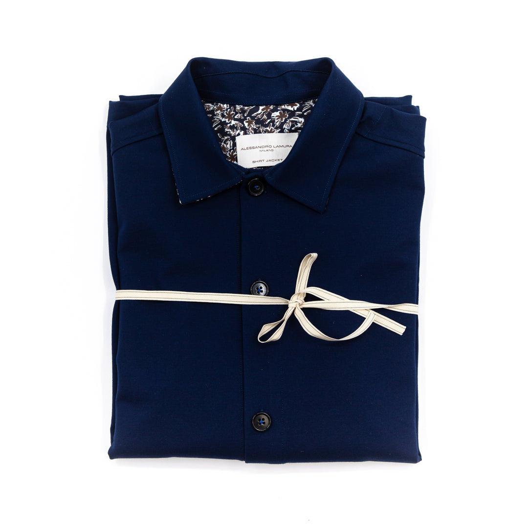 Overshirt Blu con Interni Fantasia