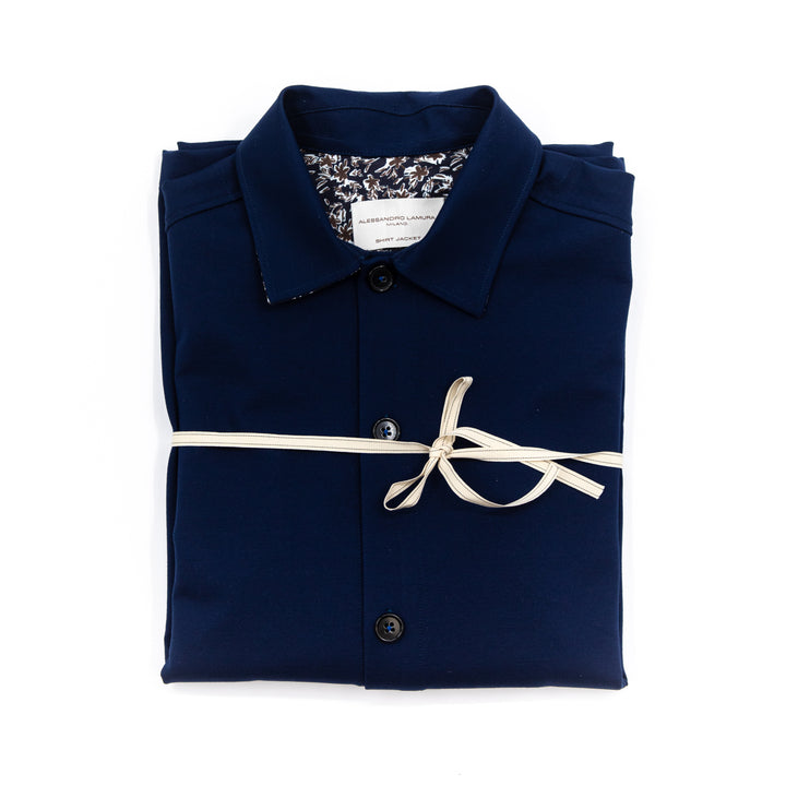 Overshirt Blu con Interni Fantasia