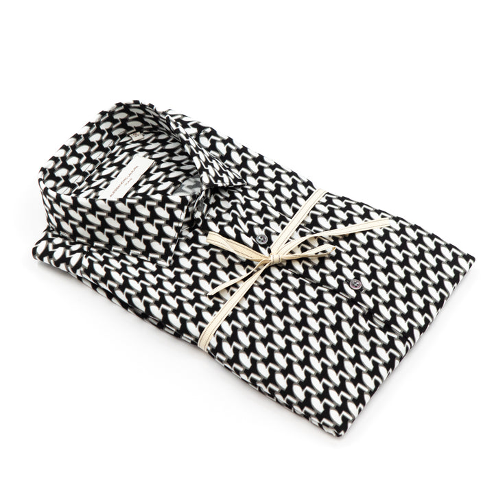 Camicia Fantasia Ottica Bianco e Nero