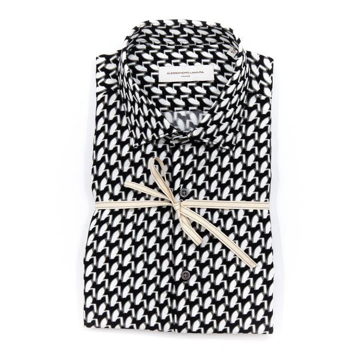 Camicia Fantasia Ottica Bianco e Nero