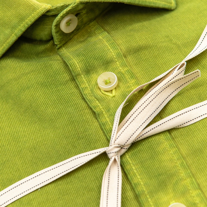 Camicia in velluto a coste verde lime
