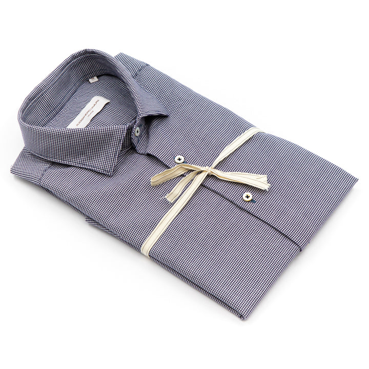Camicia Microfantasia Blu