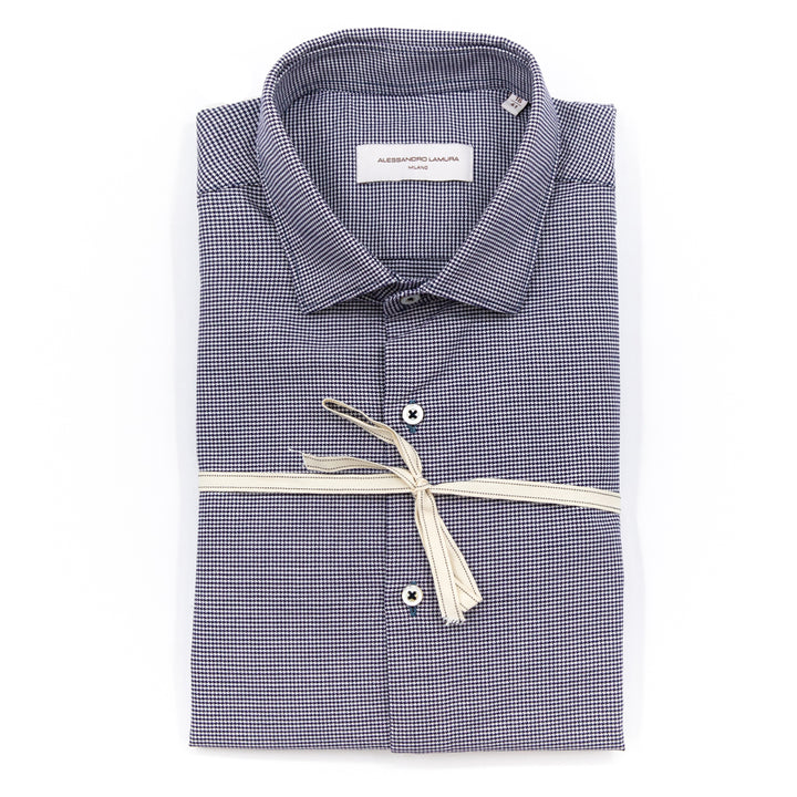 Camicia Microfantasia Blu