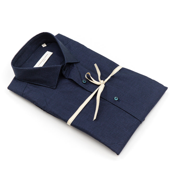 Camicia Microdisegno Blu Notte
