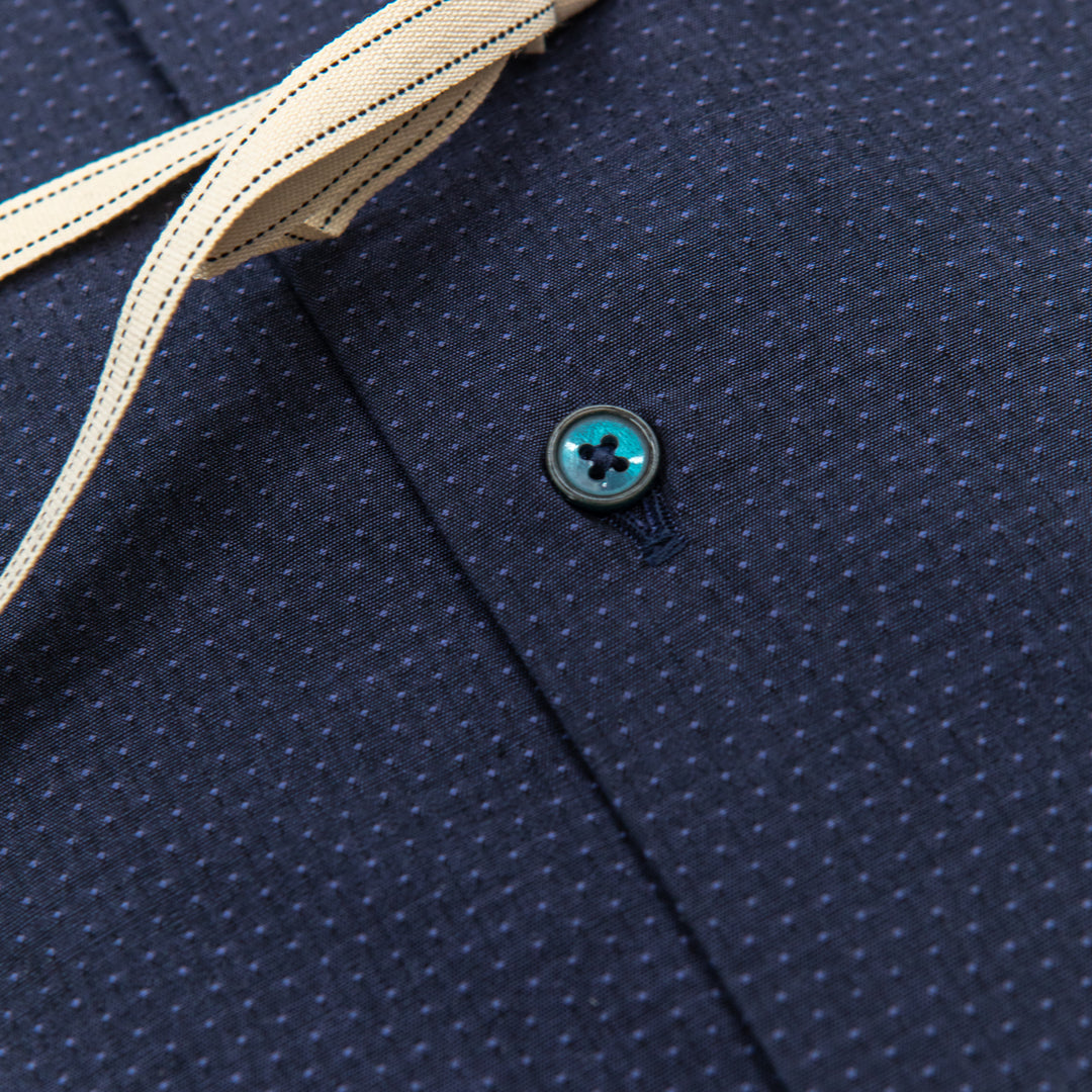 Camicia Microdisegno Blu Notte