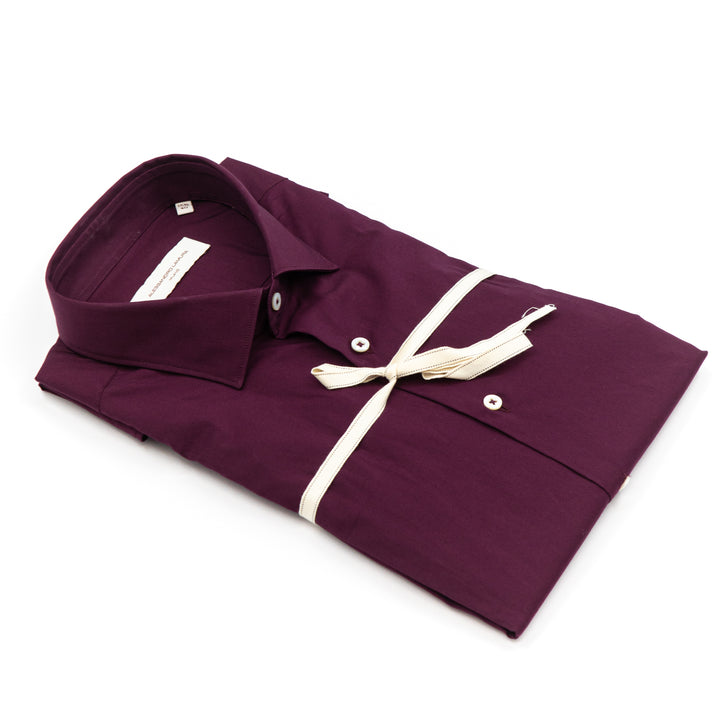 Camicia Tinta Unita Burgundy