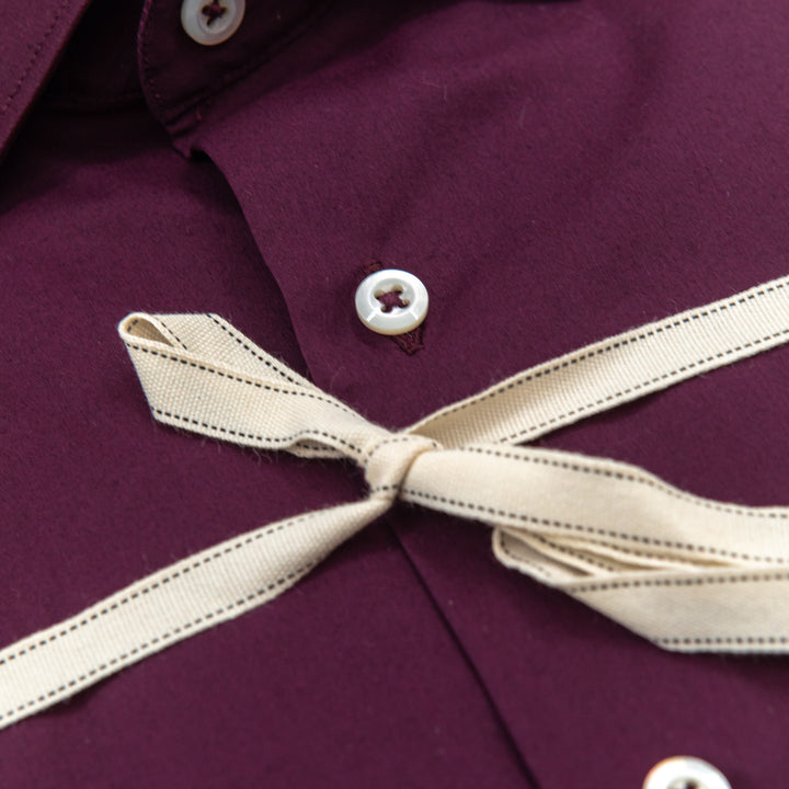Camicia Tinta Unita Burgundy
