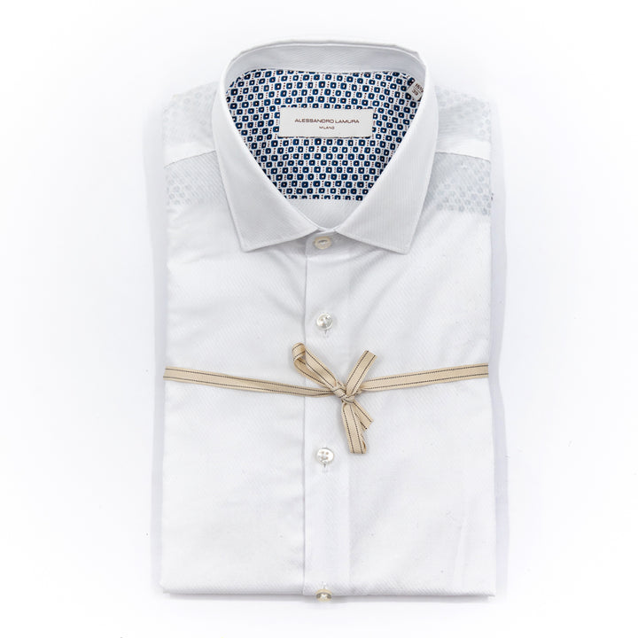 Camicia Bianca con Interno Fantasia