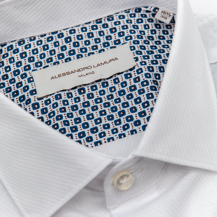 Camicia Bianca con Interno Fantasia