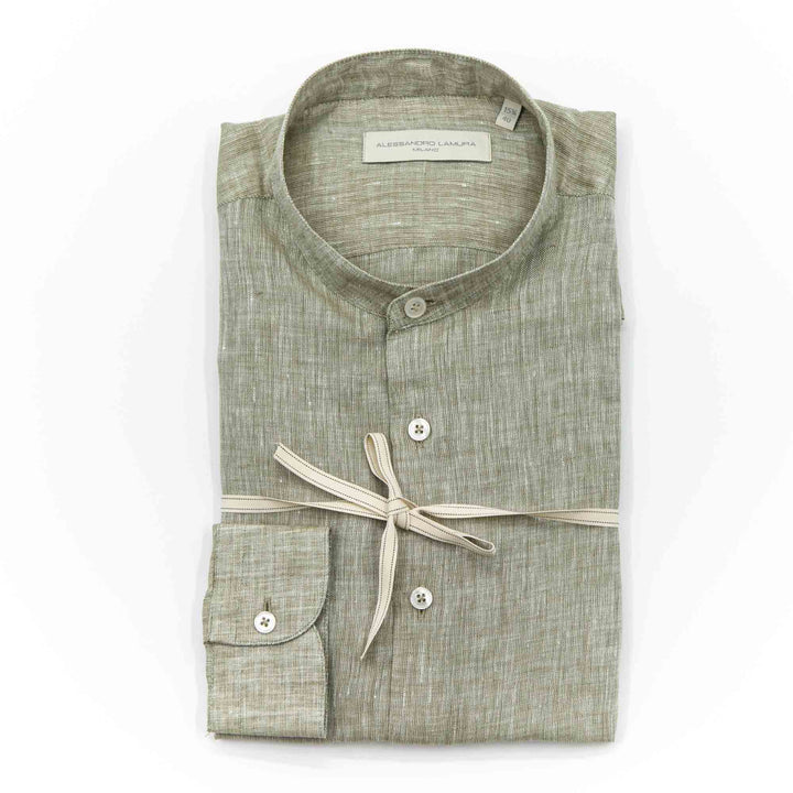 White Shirt Embroidered with Black Floral Details