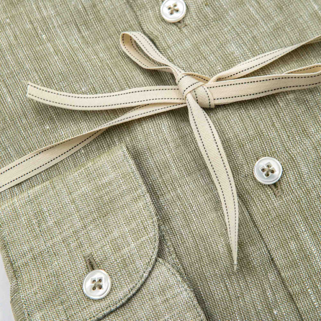 White Shirt Embroidered with Black Floral Details
