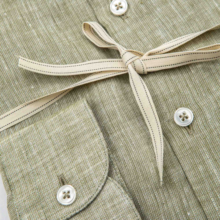 White Shirt Embroidered with Black Floral Details