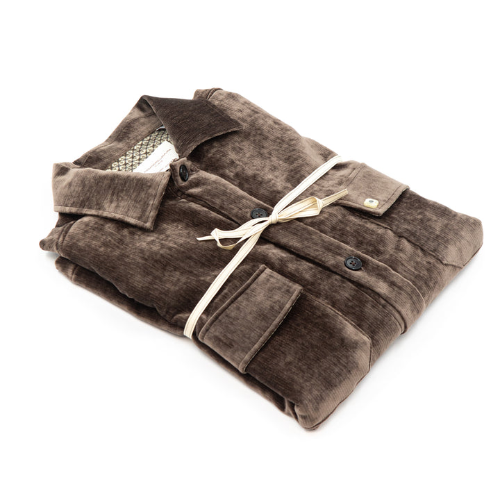 Giacca-Camicia in Velluto – Marrone Caffè