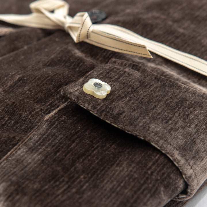 Giacca-Camicia in Velluto – Marrone Caffè
