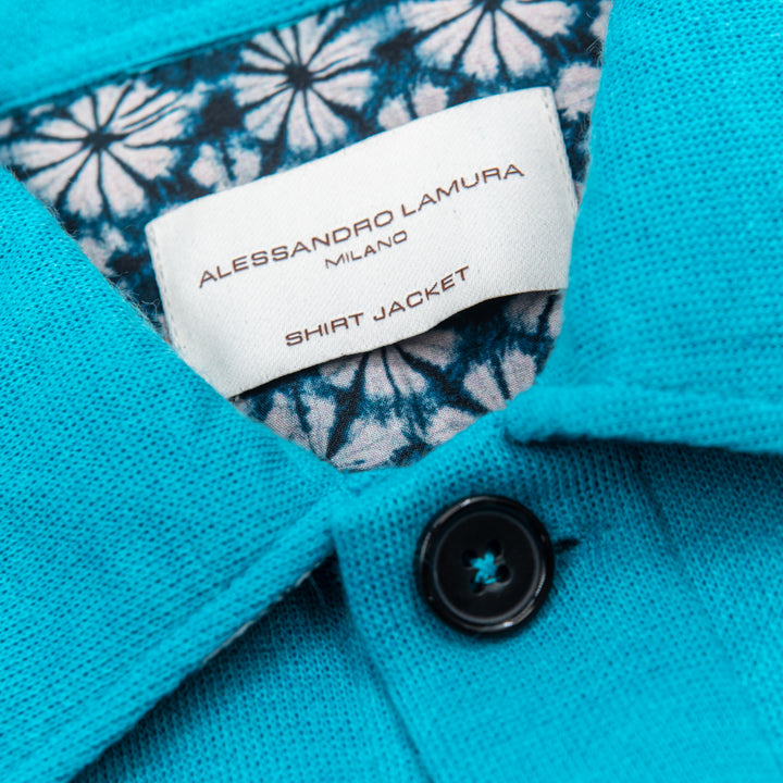 Shirt Jacket in cotone azzurro cielo