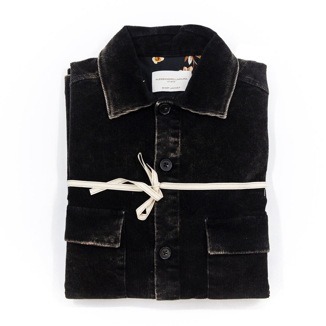 Overshirt in Velluto Nero